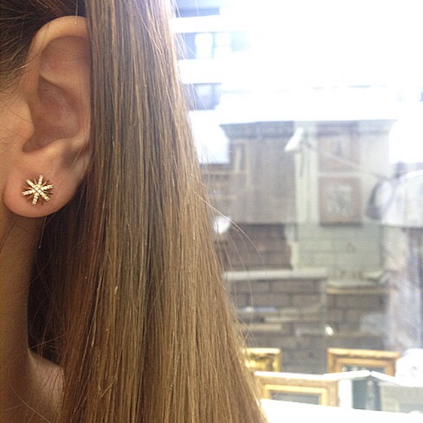 
                  
                    Small Rose Gold Diamond Snowflake Earrings
                  
                