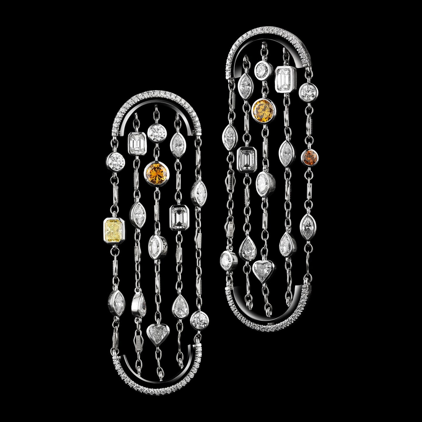 
                  
                    Naomi Campbell as seen wearing Fancy Diamond Arched Sautoir Earrings
                  
                