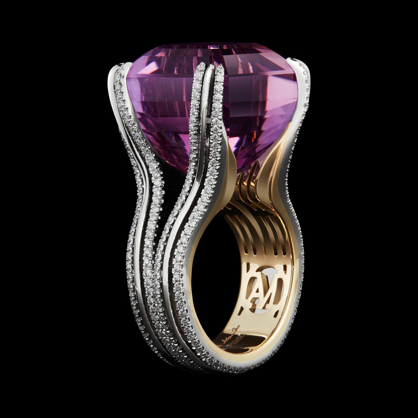 Asscher-Cut Amethyst & Diamond Ring - Alexandra Mor online