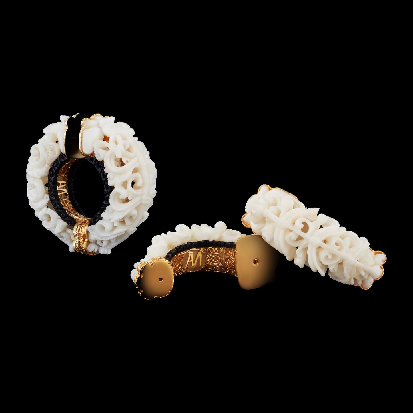 
                  
                    Carved Wild Harvested Tagua Seed Subang Hoop Earrings
                  
                