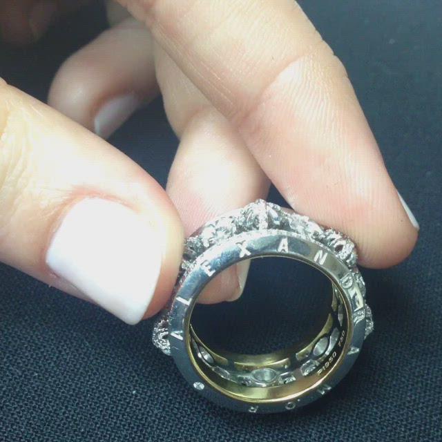 
                  
                    Load and play video in Gallery viewer, Narrow Snowflake &amp;amp; Brilliant Cut Diamond Eternity Band
                  
                