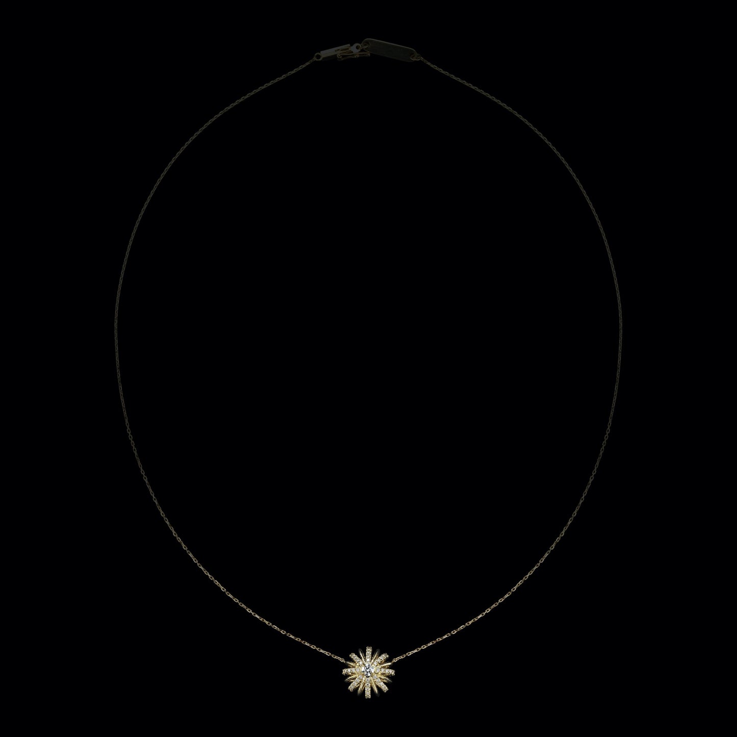 Yellow Gold Snowflake Pendant with Brilliant-Cut Diamond Center - Alexandra Mor online