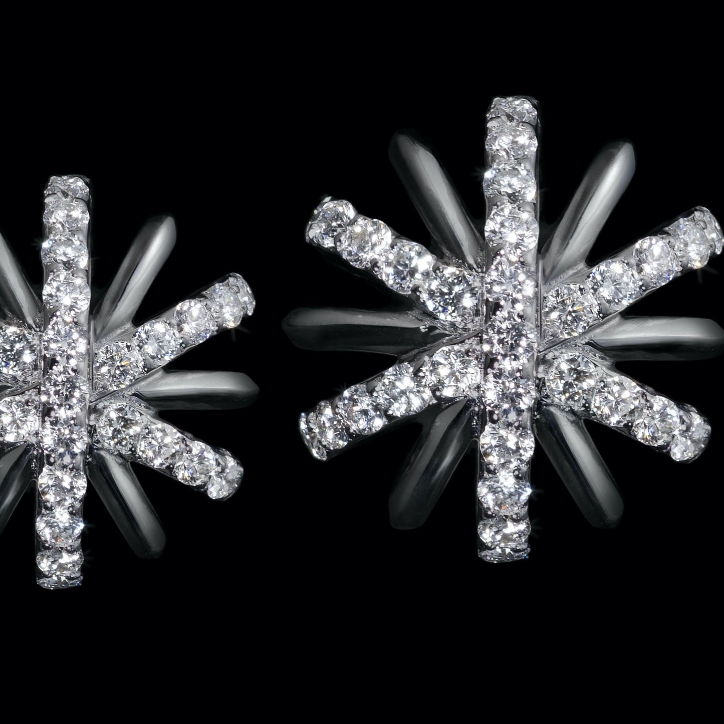 Small Platinum Diamond Snowflake Earrings - Alexandra Mor online