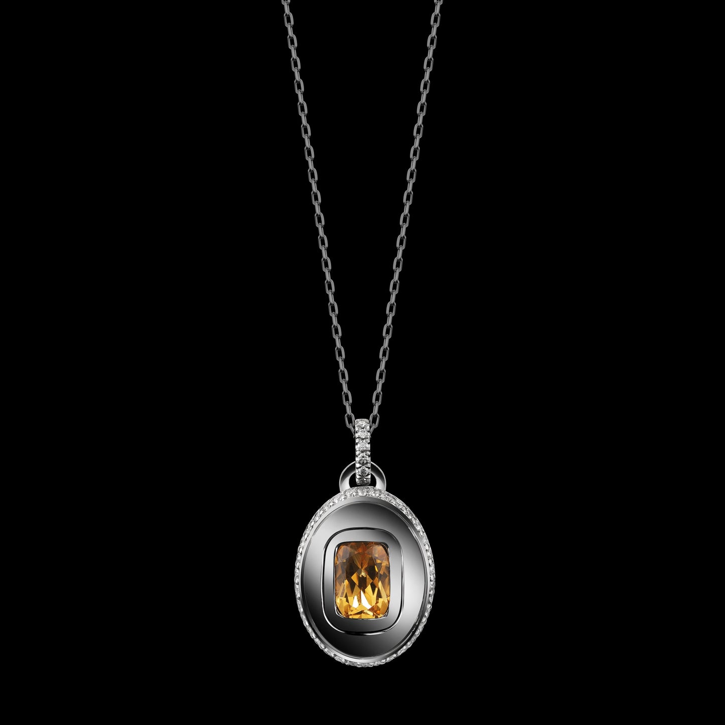 
                  
                    Cushion-Cut Citrine and Diamond November Birthstone Pendant - Alexandra Mor online
                  
                