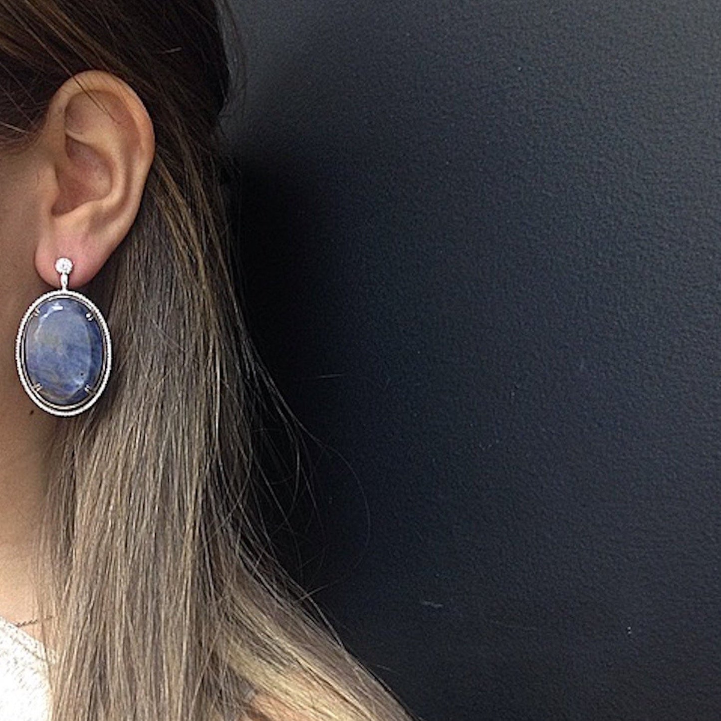 
                  
                    Oval Sapphire & Diamond Earrings - Alexandra Mor online
                  
                