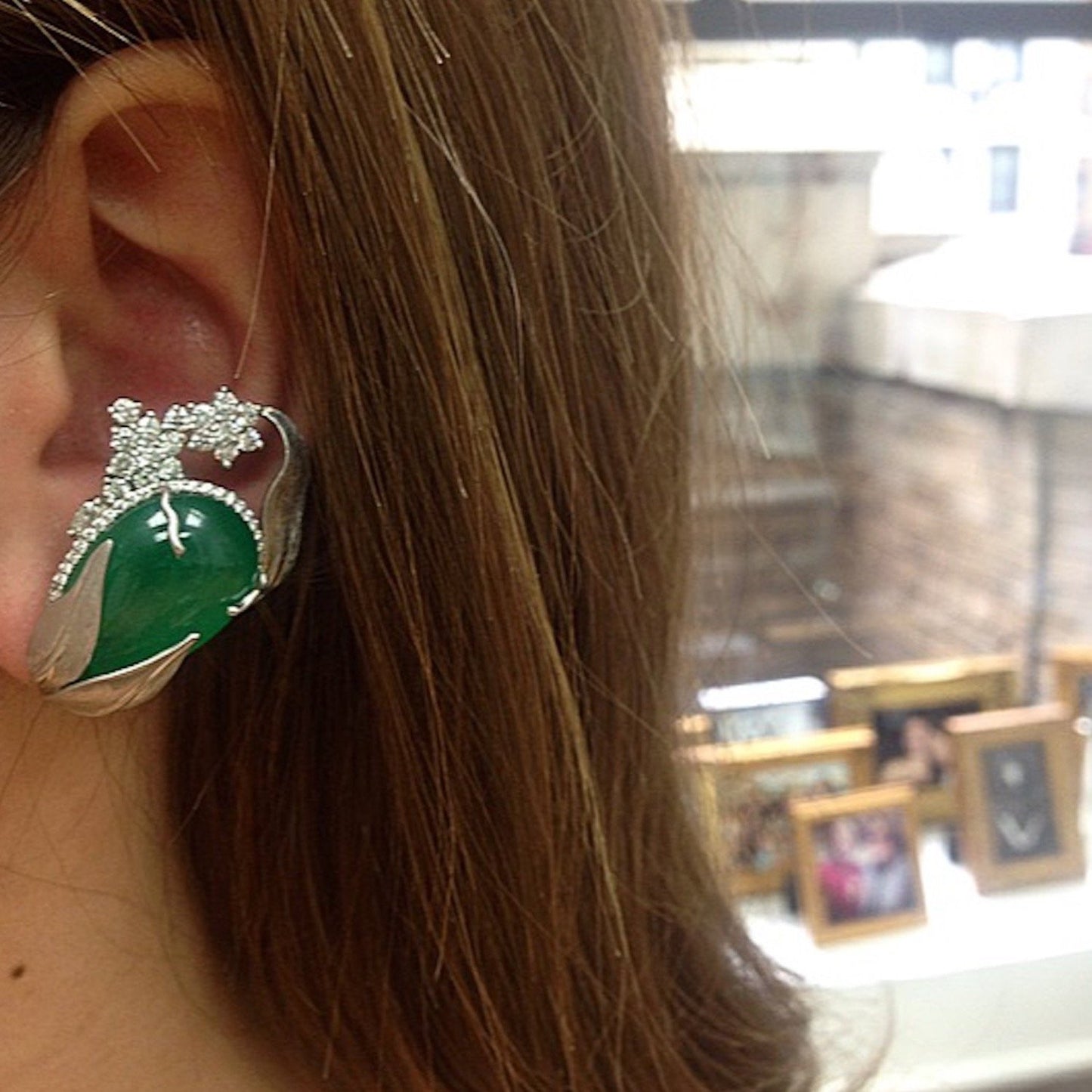 
                  
                    Asymmetrical Emerald & Diamond Cuff Earrings - Alexandra Mor online
                  
                