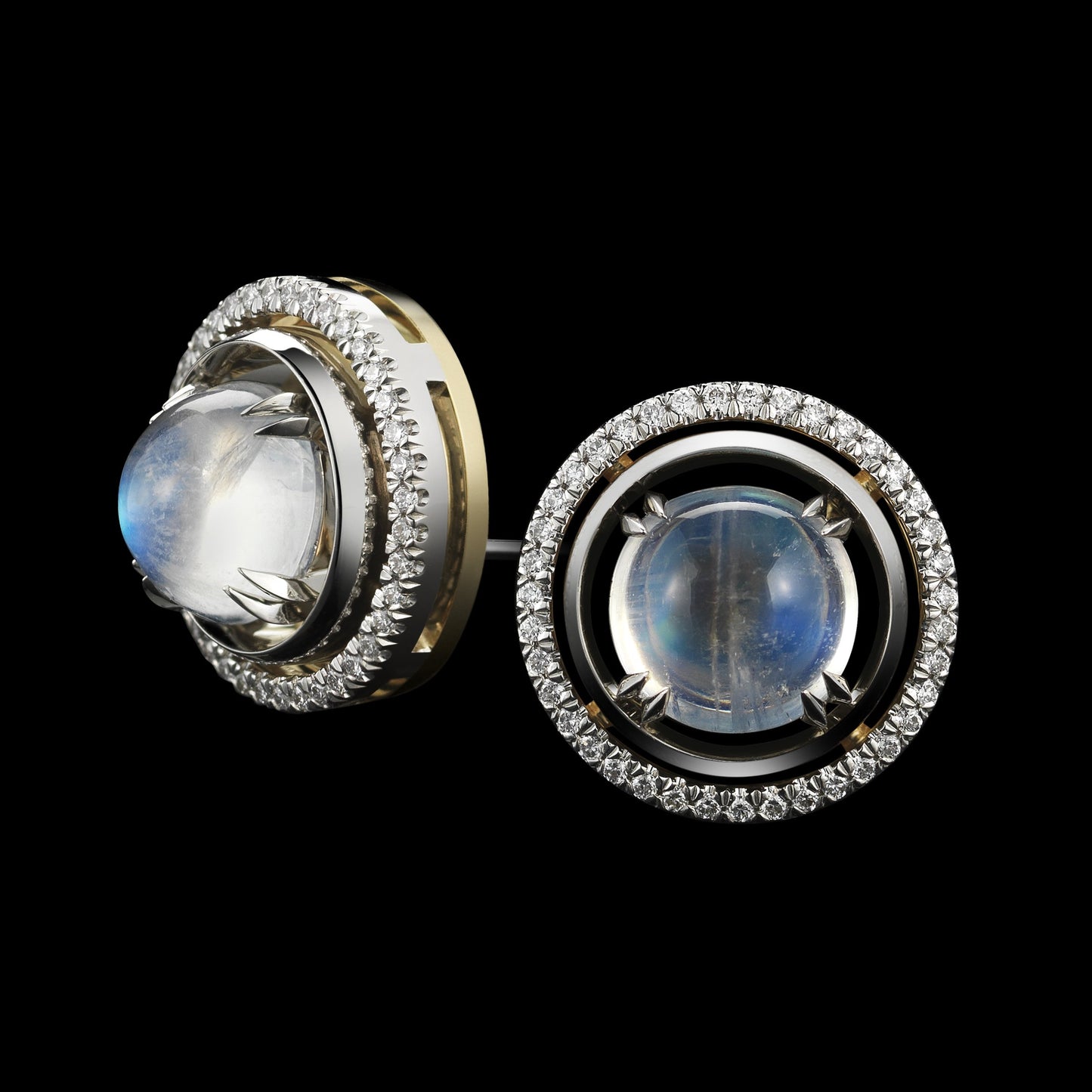 
                  
                    Medium Moonstone Studs with Diamond Earrings Jackets - Alexandra Mor online
                  
                