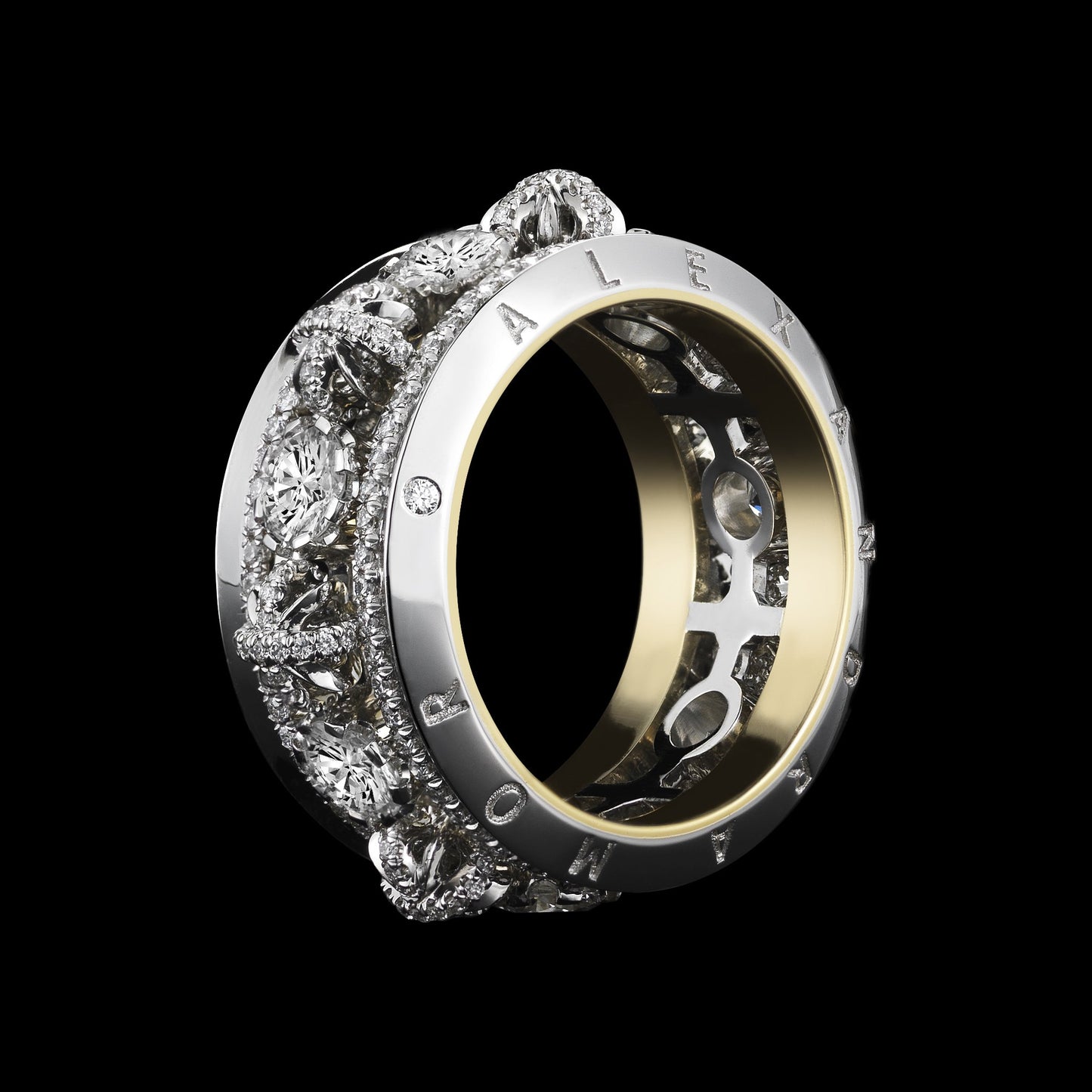 Narrow Snowflake & Brilliant Cut Diamond Eternity Band - Alexandra Mor online