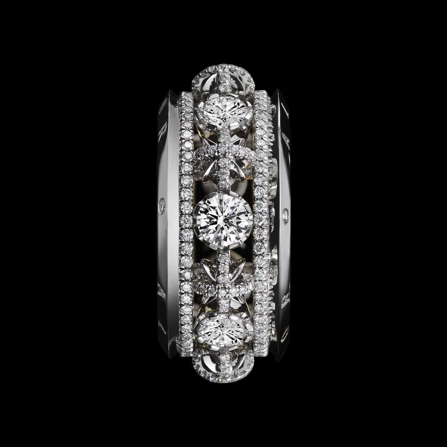 Narrow Snowflake & Brilliant Cut Diamond Eternity Band - Alexandra Mor online
