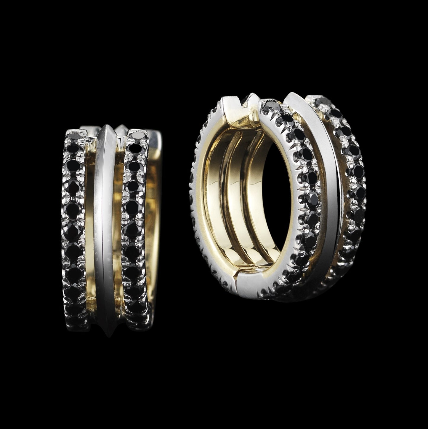 Petite Black Diamond Hoop Earring - Alexandra Mor online