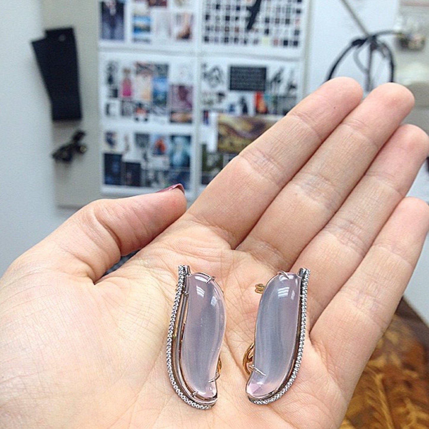 
                  
                    Pink Quartz & Diamond Earrings - Alexandra Mor online
                  
                