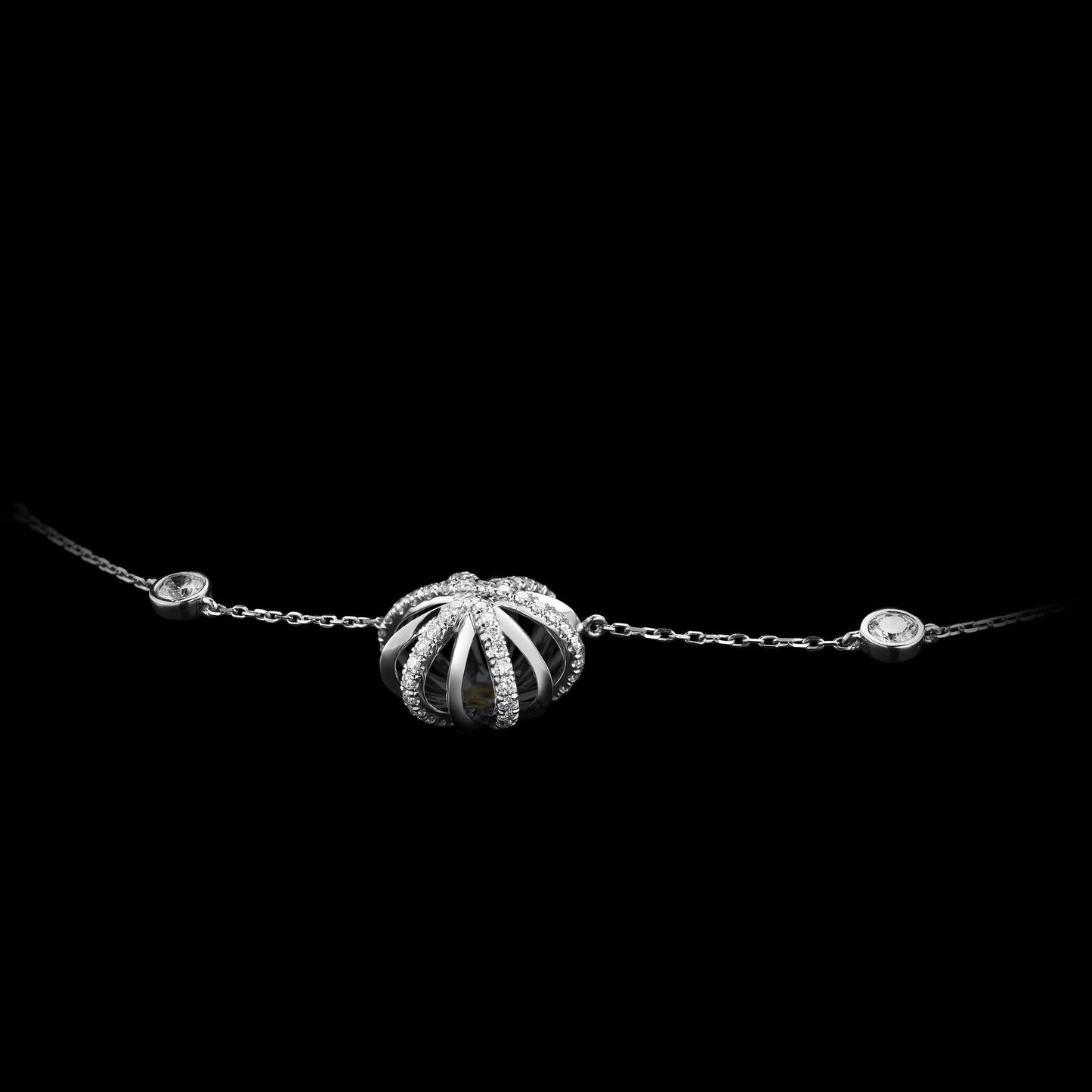 Platinum Diamond Snowflake Pendant and Bezel-Set Diamond Chain Necklace - Alexandra Mor online