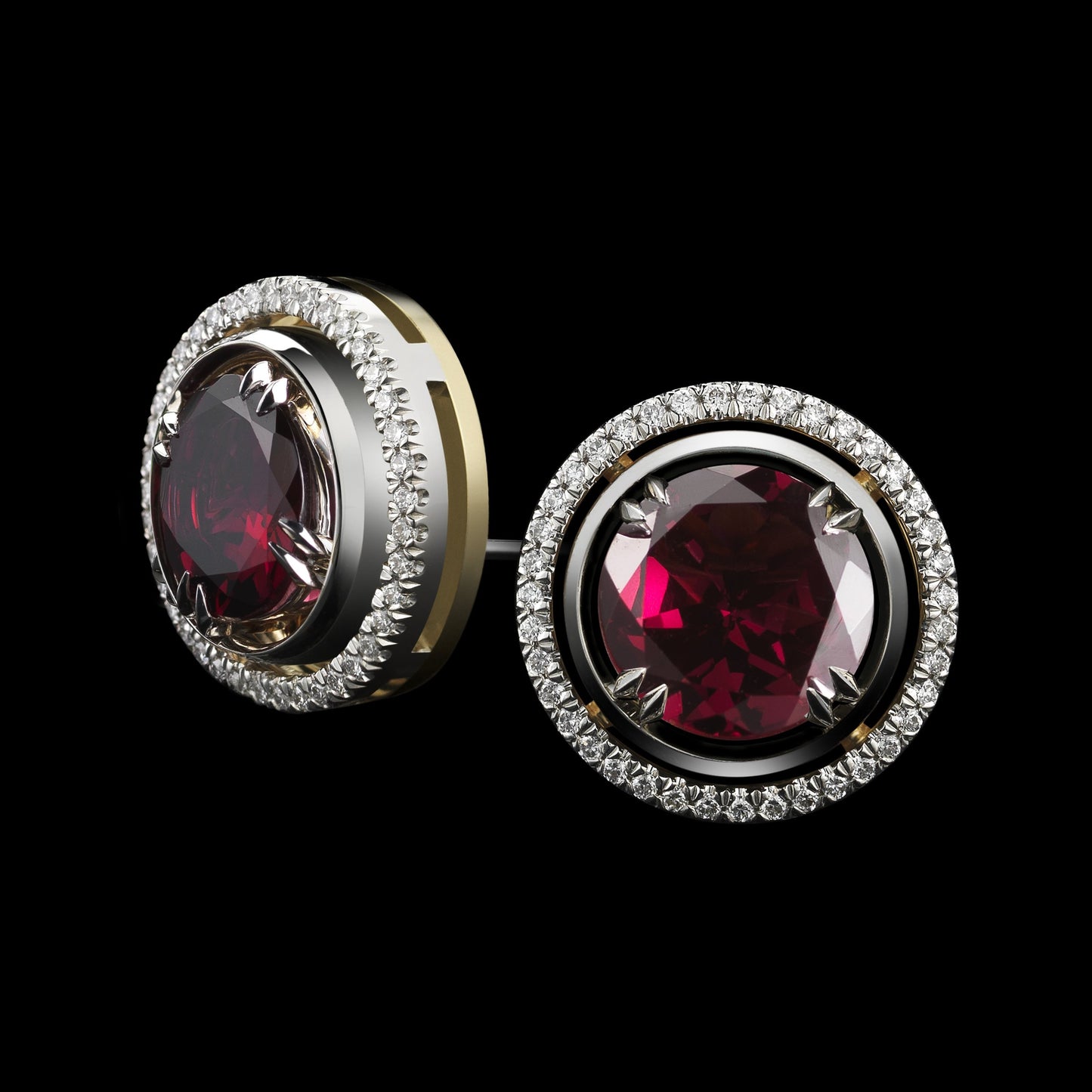 
                  
                    Medium Red-Rhodolite Studs with Diamond Earring Jackets - Alexandra Mor online
                  
                