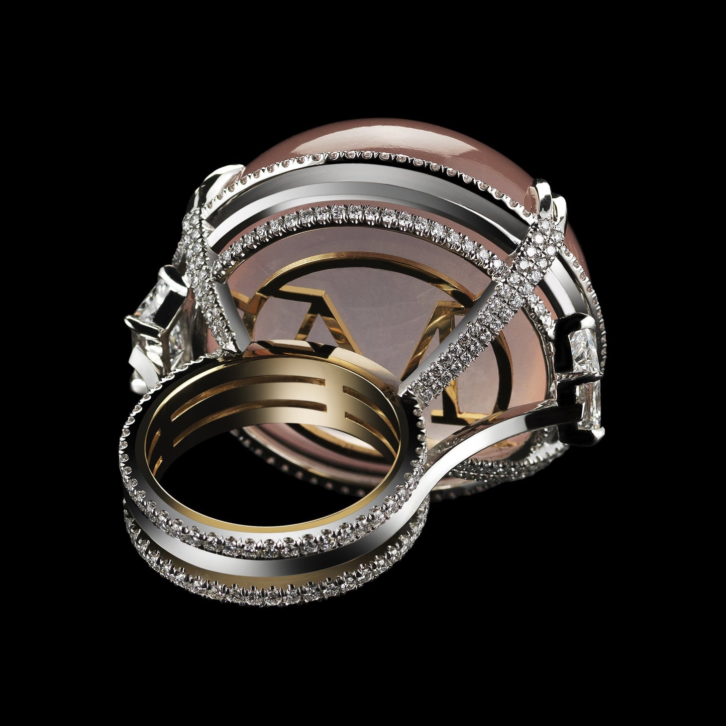 
                  
                    Rose-Quartz Cabochon & Diamond Slanted Ring - Alexandra Mor online
                  
                