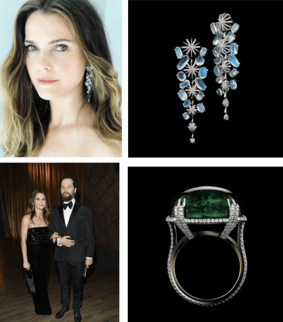 
                  
                    Keri Russel As Seen Wearing Diamond & Moonstone Long Snowflake Earrings - Alexandra Mor online
                  
                