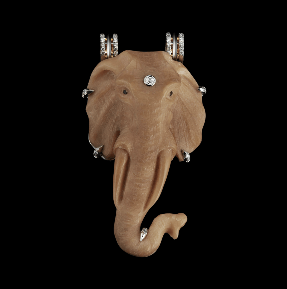 Wild-harvested Tagua Seed Elephant Pendant - Alexandra Mor online
