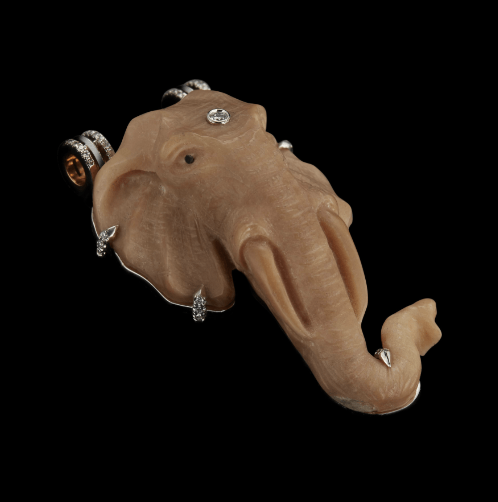 Wild-harvested Tagua Seed Elephant Pendant - Alexandra Mor online