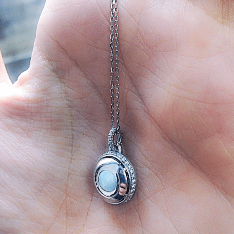 
                  
                    Round-Cut Opal and Diamond October Birthstone Pendant - Alexandra Mor online
                  
                