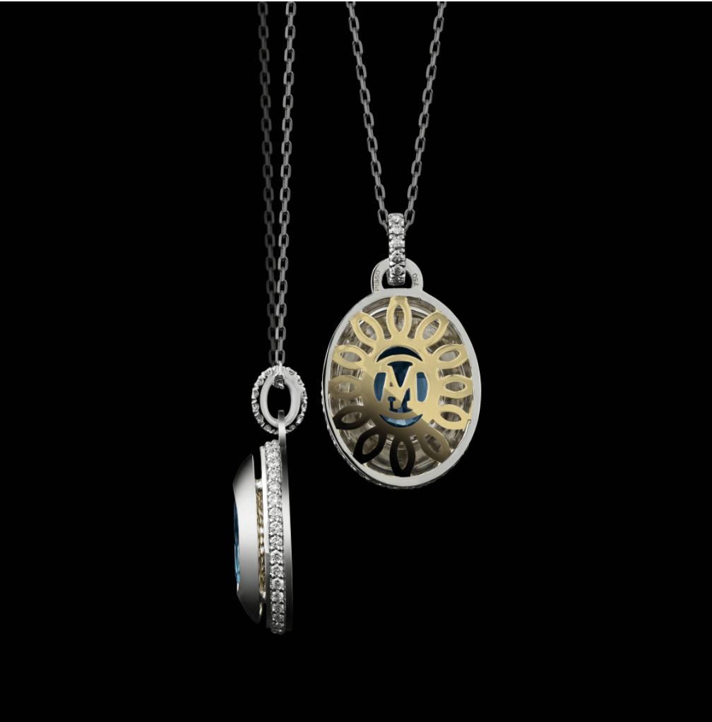 Cushion-Cut Topaz and diamonds December Birthstone Pendant - Alexandra Mor online