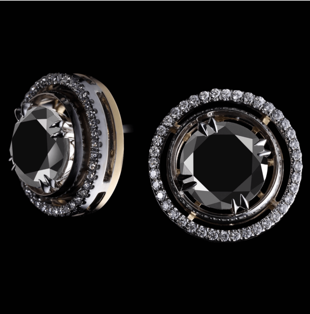 Round Brilliant-Cut Black Diamond Cufflinks - Alexandra Mor online
