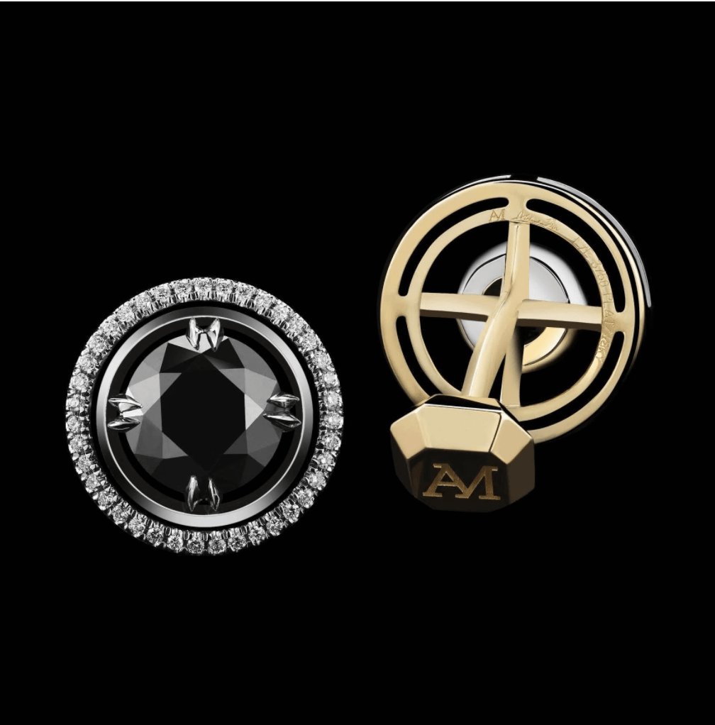 Round Brilliant-Cut Black Diamond Cufflinks - Alexandra Mor online