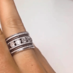 
                  
                    Danati Gurira As Seen Wearing Asscher-Cut Diamond Wide Eternity Band - Alexandra Mor online
                  
                