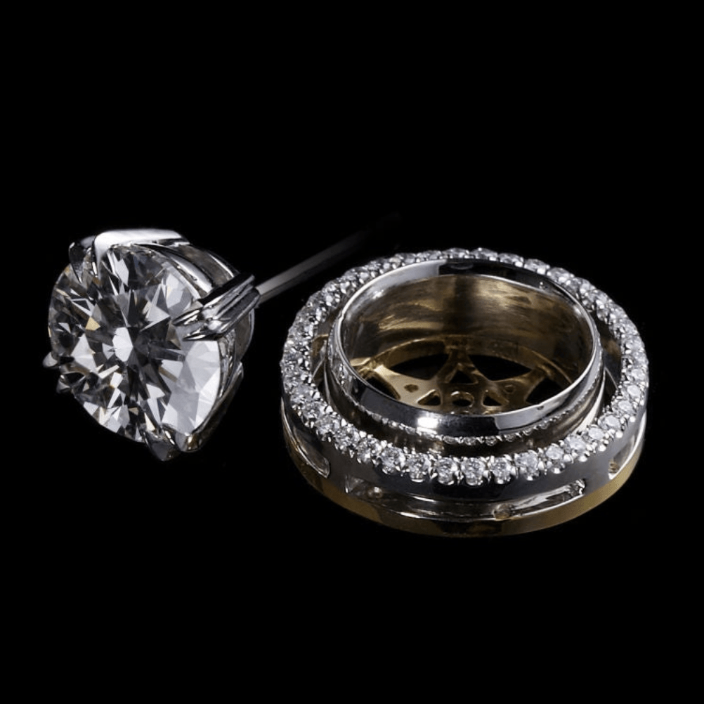 Round Diamond Studs with Diamond Earring Jackets - Alexandra Mor online