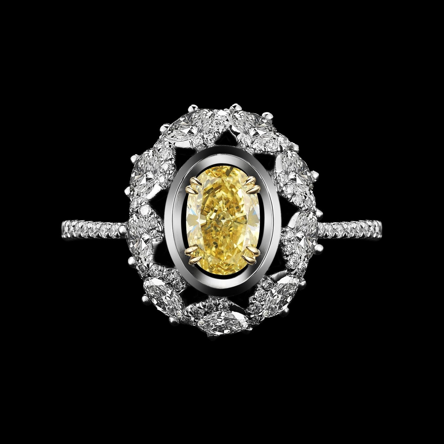
                  
                    Yellow Diamond Blossom Oval-Cut Ring - Alexandra Mor online
                  
                